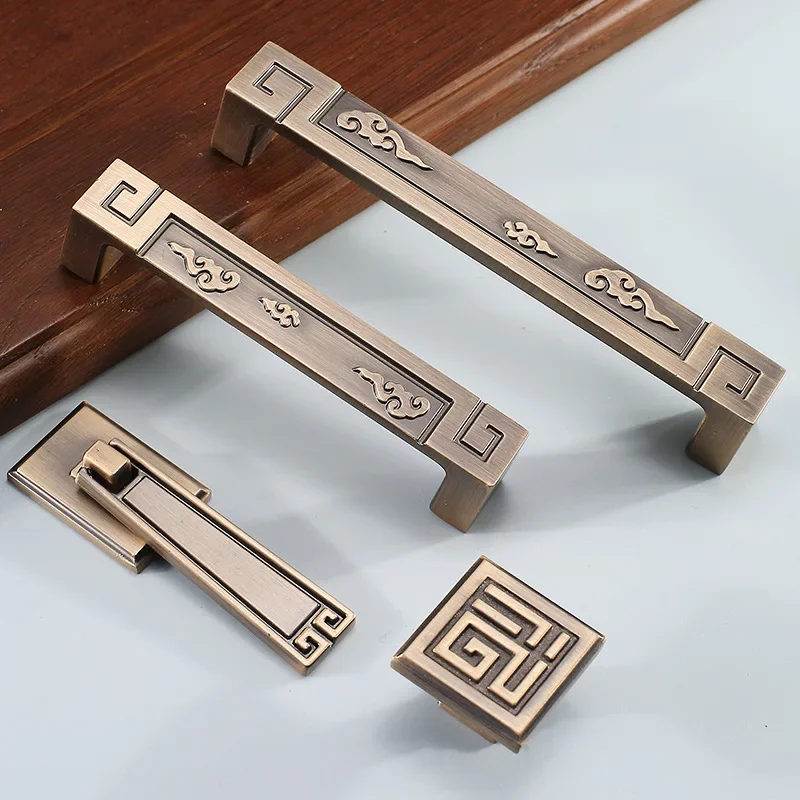 Chinese Style Cabinet Door Handle New Chinese Style Furniture Wardrobe Handle Cabinet Drawer Antique Single Hole Handle Pull