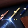 Multifunctional Decompression Finger Rotate Luminous Gyro Pens Toy Fidgets Spinner LED Light Ballpoint Pen Metal Gyro Pen Gift 3