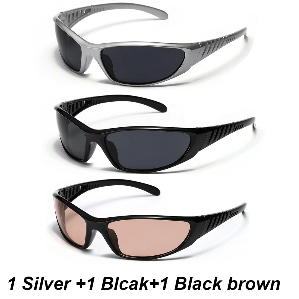 男性と女性のためのy2kシルバーサングラス,透かし彫り,テクノロジーの