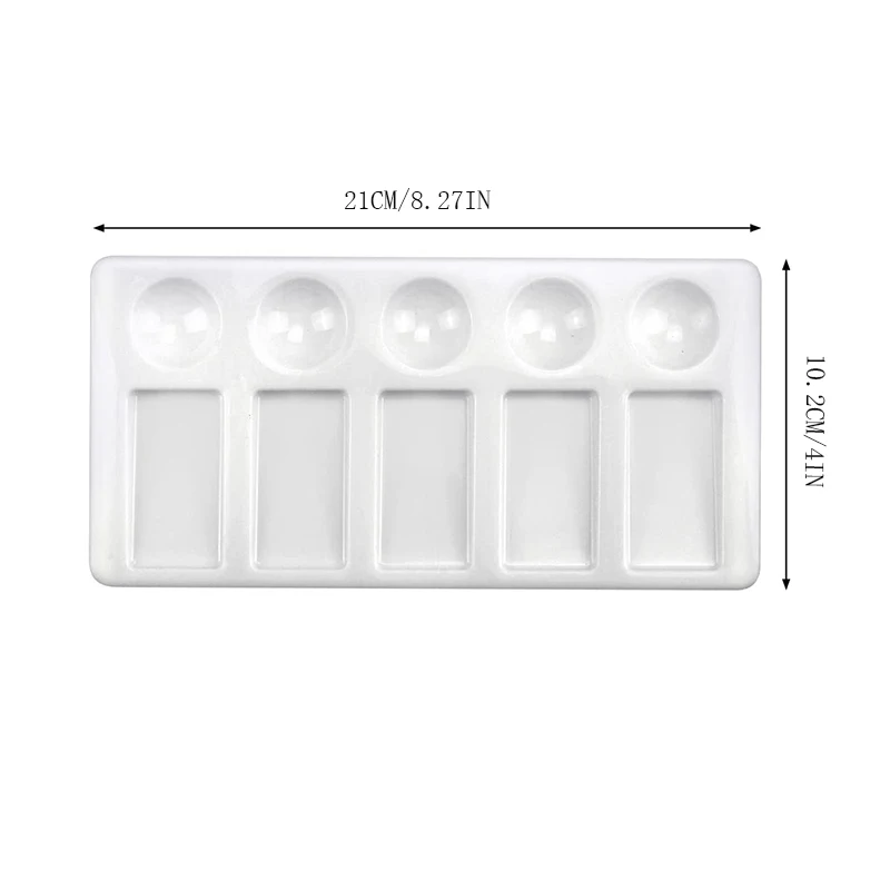 2pcs 10-Well Watercolor Painting Palette Rectangle Artist Paint Palette Mixing Tray For Watercolor Oil Gouache Acrylic Paints