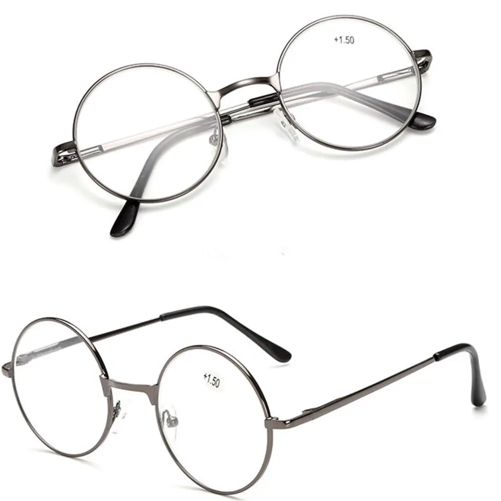 Ultra-Light Round Metal Reading Glasses with Spring Hinges