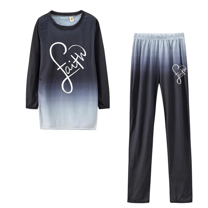 All Seasons Fashion Leisure Long Sleeve Women's Sportswear Gradient Top and Trousers Lightweight Tracksuit Jogging Suit S-3XL