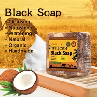 African Black Soap Raw Black Body Cleaning Bath Soap Essential Oil Handmade Soap 1