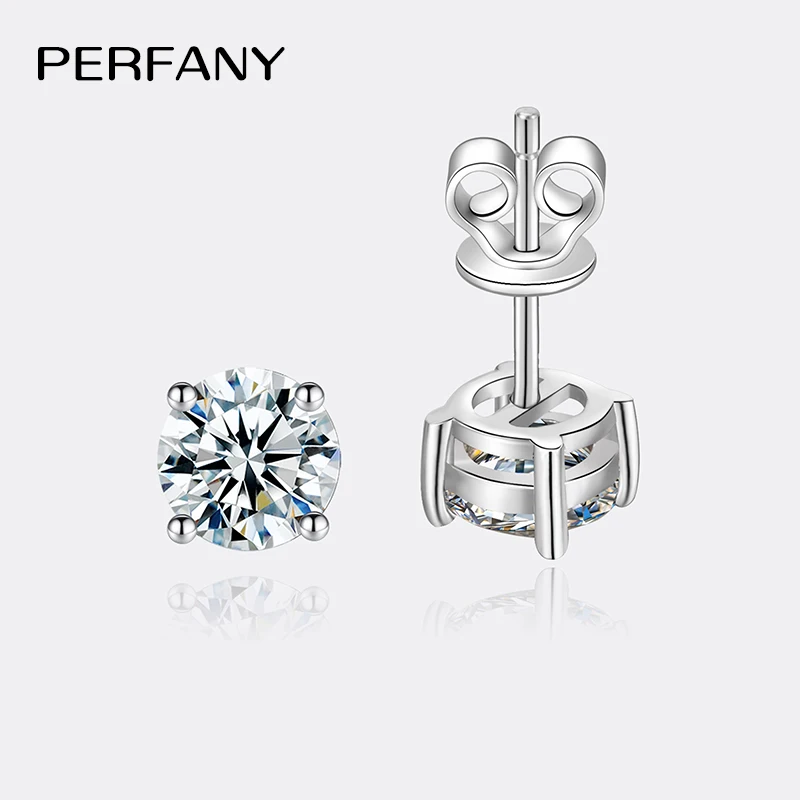 0.2-3CT Moissanite Earrings S925 Pure Silver Classic Four Claw Diamond Earrings For Women Wedding High-end Jewelry silver earrings silver stud earrings womens earrings