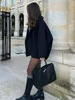 Fashion Lapel Woolen Jacket For Women 2024 Spring Single Breasted Long Sleeve Coats Female Elegant Oversized Chic Street Outwear 2