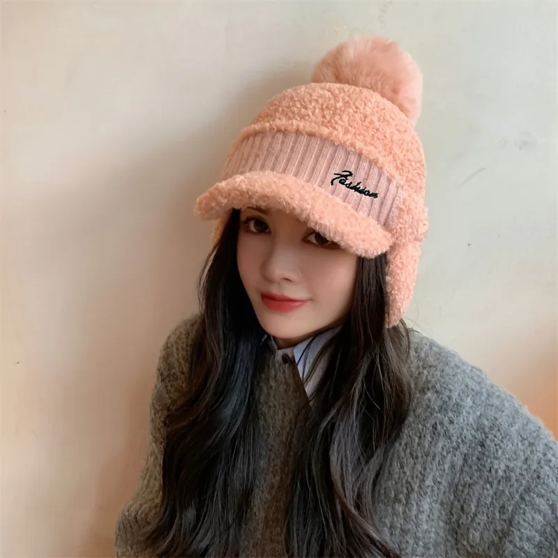 Fashion Women Winter Fur Warm Windproof Hat Lei Feng Cap Fur Ear Flap Cap Buckle Warm And Thick Ear Protection Outdoor Headwear fur hat winter hat