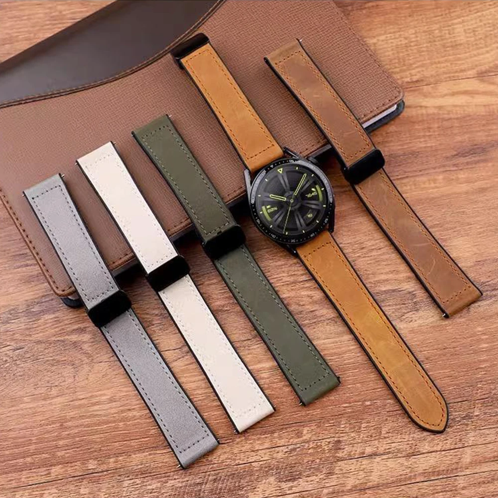 Premium Leather & Silicone Watch Strap - Universal 22mm/20mm