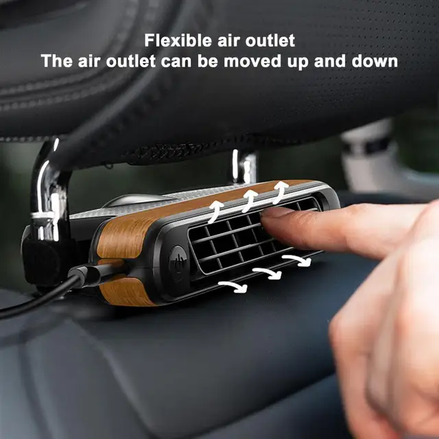 Car Back Seat Cooling Fan with Brushless Motor 3 Speeds Strong Airflow Easy Installation Powerful Electric Air Circulation Fan 3