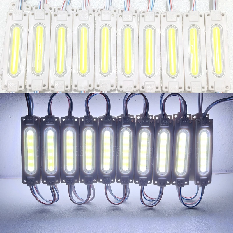 20PCS/lot 12V Multicolour Led Modules COB Light for Backlight Shop Banner Waterproof IP65 Christmas Decorations White Warm Blue