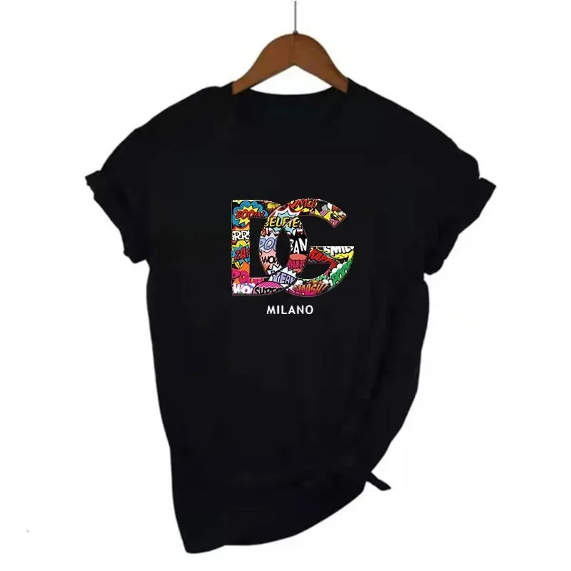 Tshirt Letter Printing Cotton Short Sleeve Round Neck 33 Men Women Summer