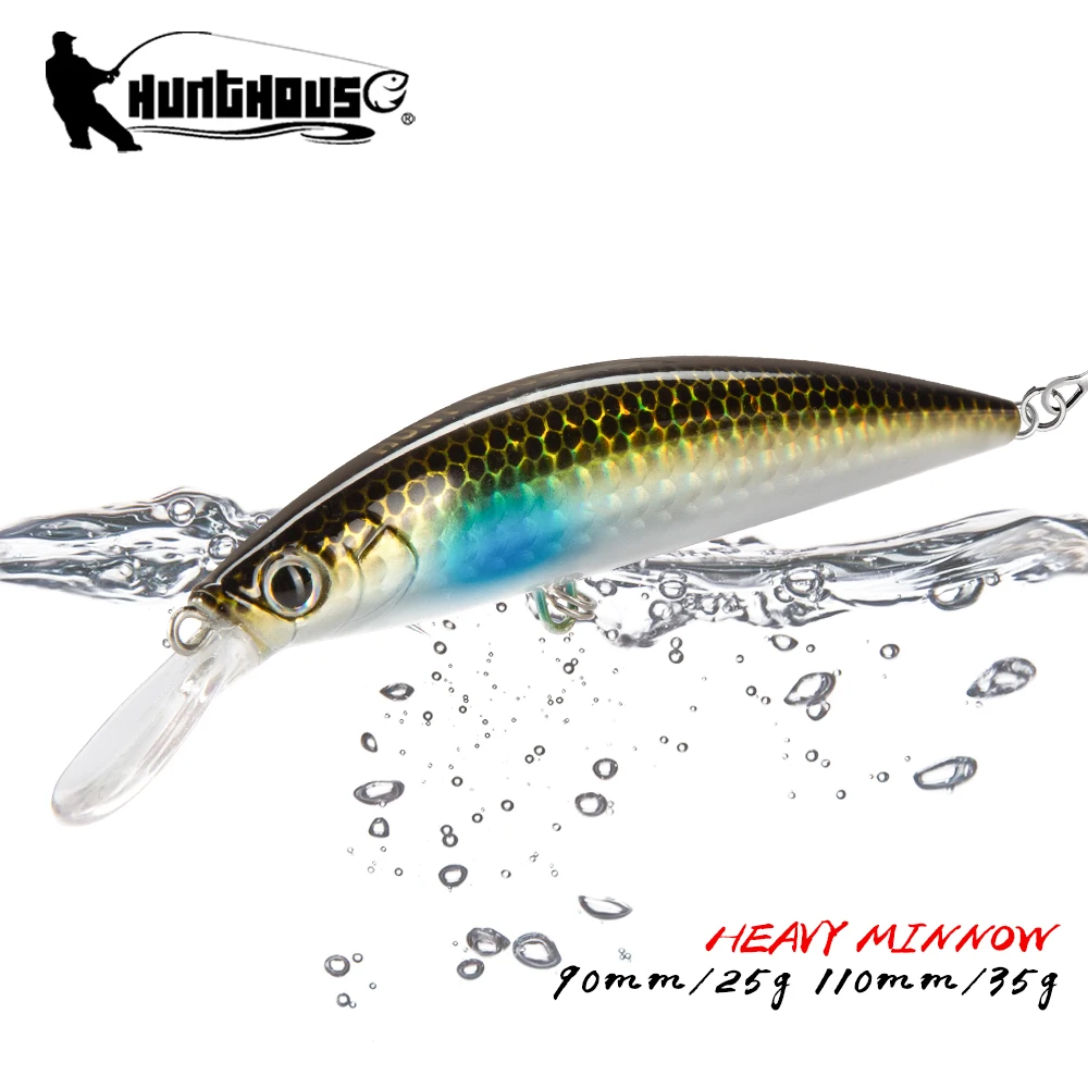 

Hunthouse Minnow Fishing Lure Sinking Jerkbait Rolling Wobblers Hard Bait 90mm 110mm Saltwater Bass Trout For Pike Fish Tackle