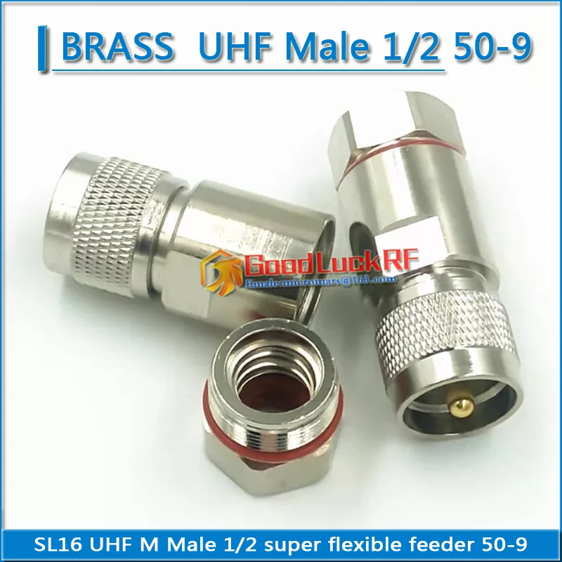 

Pure copper SL16 UHF M-type male 50-9 connector 1/2" 1 / 2 super flexible feeder PL259 SO239