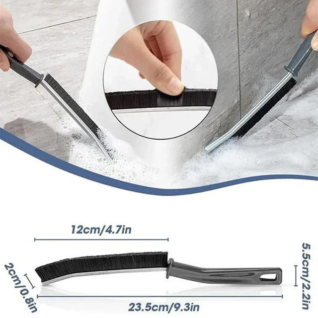 Brosse de nettoyage des fentes, rainure d'angle, brosse de nettoyage des fenêtres, carrelage, brosse à récurer les coulis, toilettes, cuisine, nettoyeur d'angle mort 5
