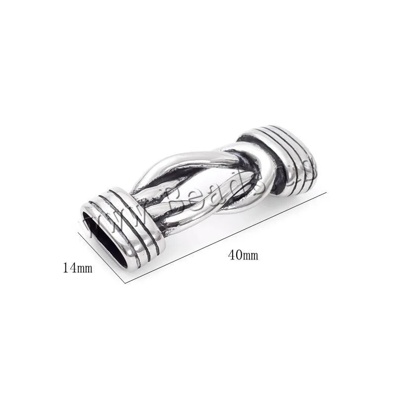 10PCs Stainless Steel Bracelet Connector Magnetic Clasps 40x14mm, Hole: 12x6mm For Leather Cord Diy Bracelets Jewelry Findings