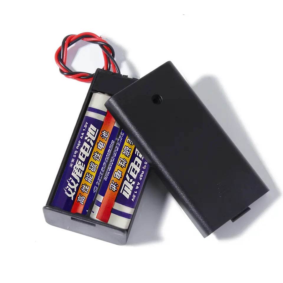 2 AA Battery Holder with Leads and ON/Off Switch - 1.5V AA Battery Holder Case with Wire Leads and Switch (Pack of 6) image 5