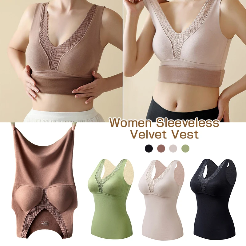 Soft Comfort Warm Underwear Vest Women Winter Tank Tops Elastic Cashmere Vest Sexy V-Neck Body Slim Shaper Camisole Vest Bra satin women thin wild solid camis vest women tank tops female 2021 summer sexy strap basic tops slim sleeveless camisole