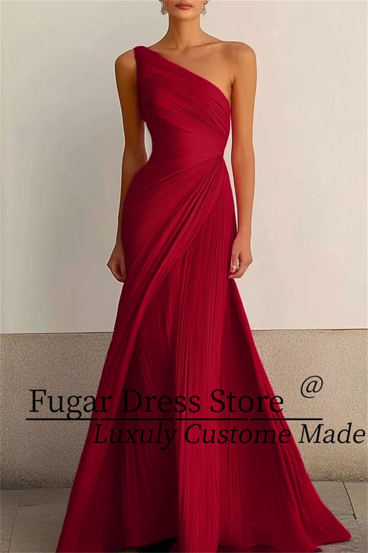 Formal High-end Party Prom Dress Women Evening Dresses Sexy One Shoulder Maxi Dress