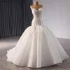 2024 Luxurious Arabic Style Mermaid Wedding Gowns Strapless Train Princess Sparkly Sequins Bridal Party Dress vestidos de novia 241061 3