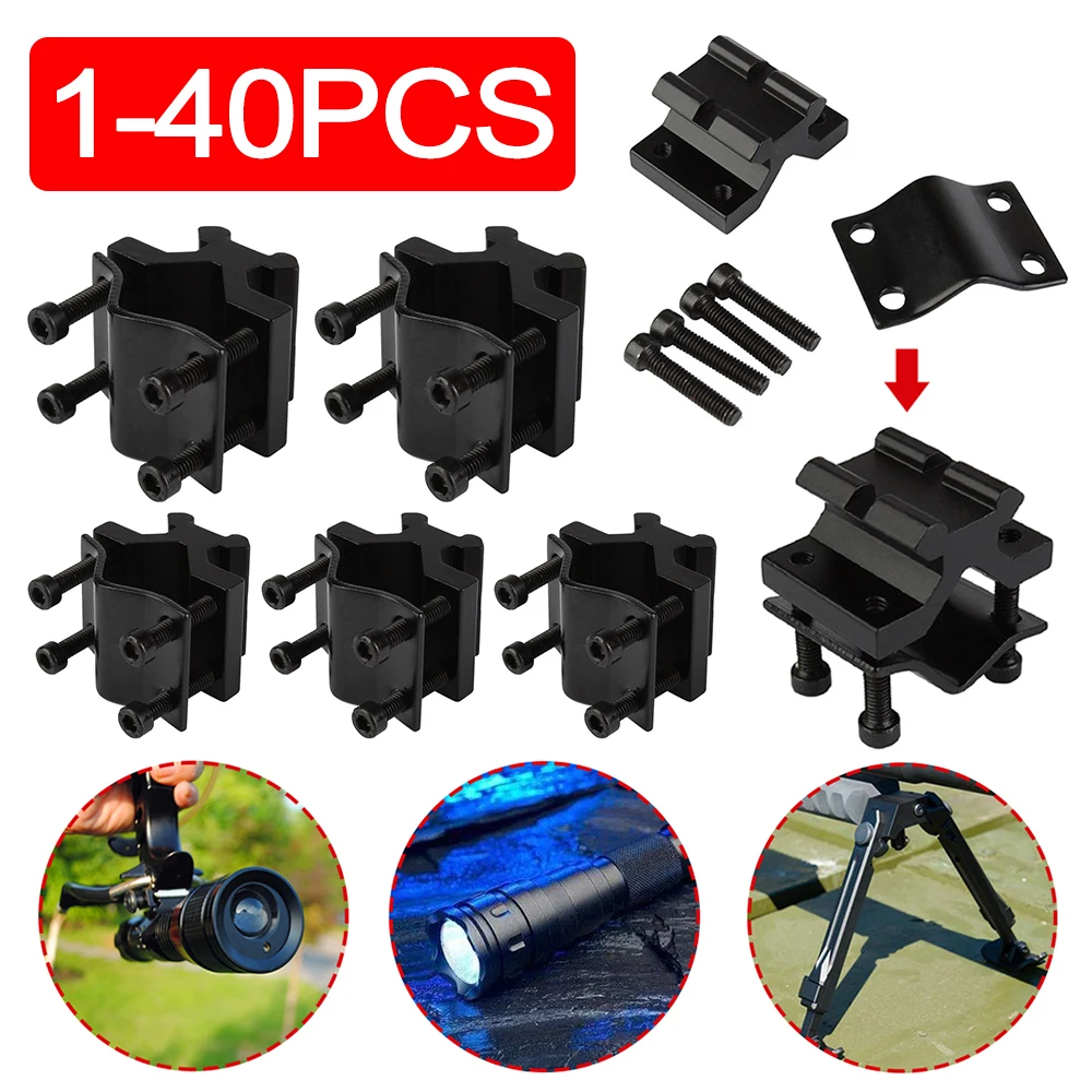 1-40Pcs Adjustable Bipod Adapter with 20mm Rail for Picatinny Weaver Scope Flashlight Laser Sight Picatinny Rail Accessories