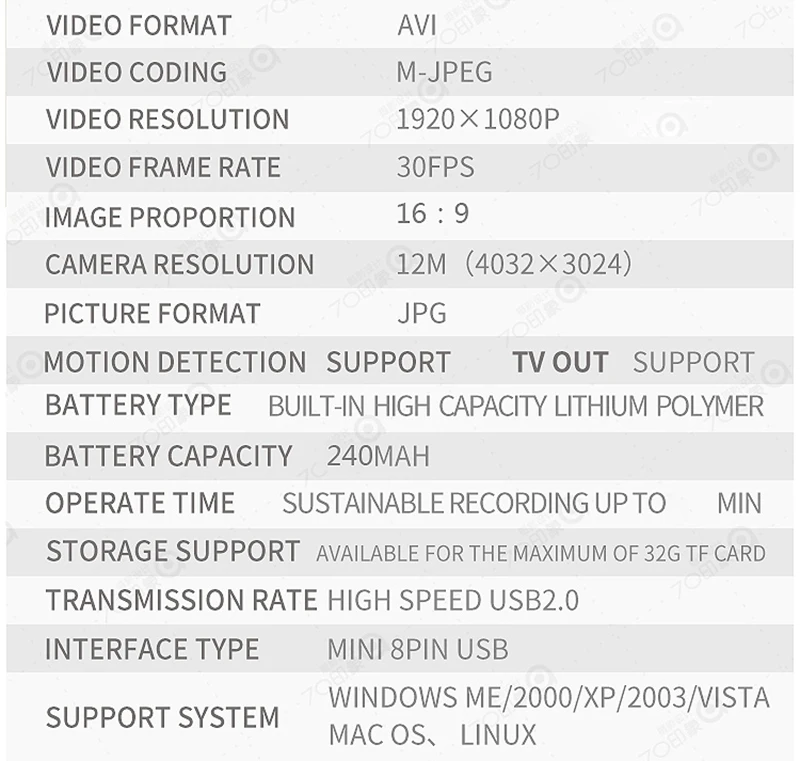 Câmera HD 1080P Ação IR Night Vision