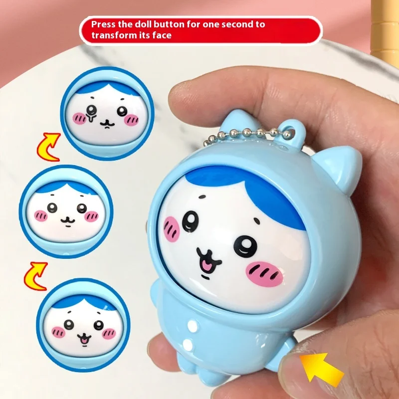 Yiji Anime Gesichtsveränderungs-Spielzeug – Drücken zum Transformieren des Ausdrucks, Schlüsselanhänger-Figur Hachiware Usagi, Kawaii Geschenk, Sammlerstück