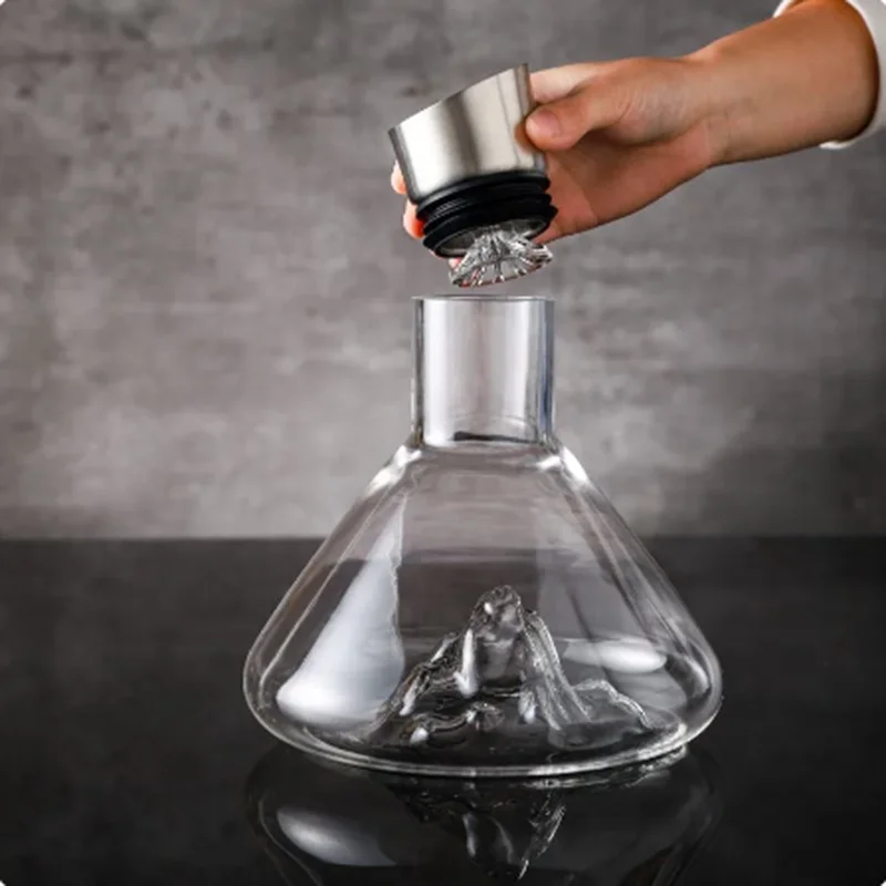 Wine Decanter Quick Waterfall Iceberg Handmade Home Crystal Wine Pourer Carafe Thickened Dispenser Pot Bar Accessories wine aerator pourer whiskey decanter set wine aerator decanter