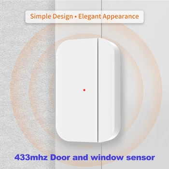 TAIBOAN Wireless Magnetic Door & Window Sensor EV1527 Coding Mode 433MHz for Home Security Alarm System Home Burglar Alarm Kits 1