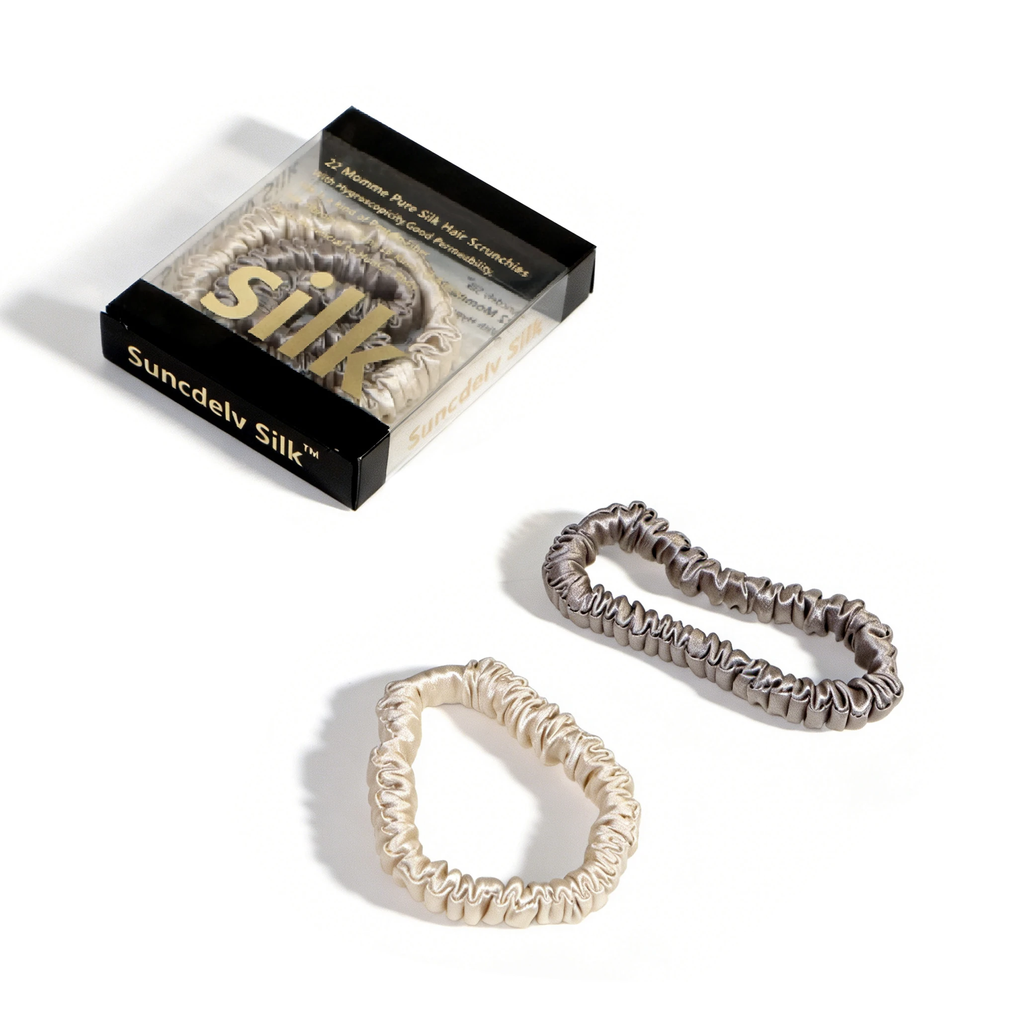 Luxurious Mulberry Silk Skinny Scrunchies Set – Anti-Crease, Gentle & Durable Hair Accessory