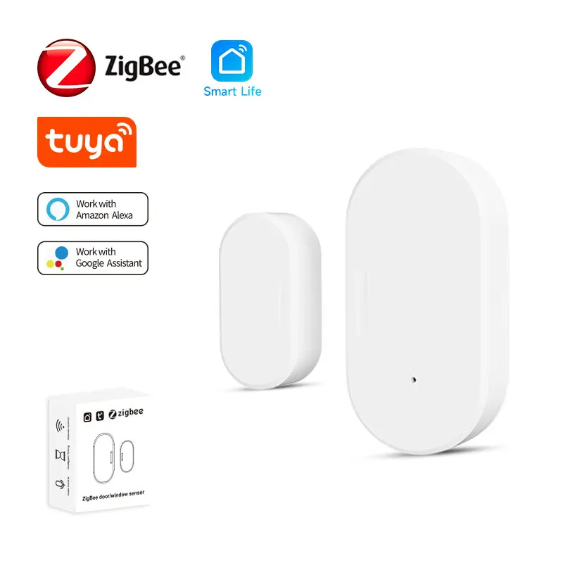 

Датчик Контакта двери и окна Tuya Smart ZigBee, беспроводной детектор открывания и закрытия дверей, с дистанционным управлением через приложение