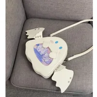 New Cartoon Angel Devil Backpack Creative Kawaii Ghost Azrael Shoulder Bag PU Leather Large Capacity School Bags For Kids 2