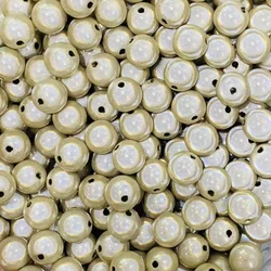 Reflective 3D Illusion Acrylic Beads - 12mm 60pcs (Cream)