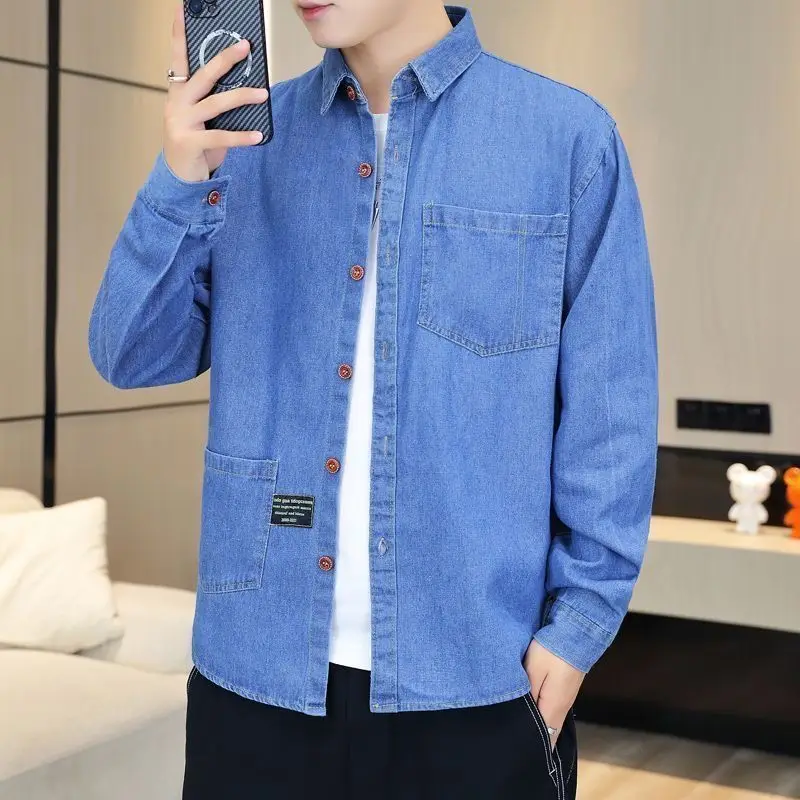 Men's Denim Long-sleeved Shirt Spring Autumn