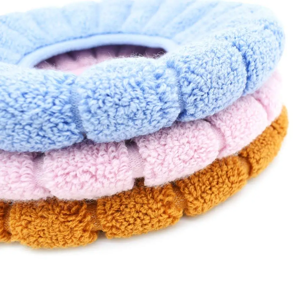Winter Warm Toilet Seat Cover Washable Bathroom Toilet Pad Cushion With Handle Thicker Soft Mat Knitting Warmer Closestool Mat