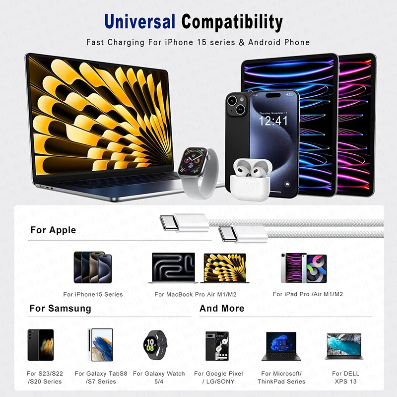 รูปสินค้า สายชาร์จ USB-C ชาร์จเร็ว สำหรับ iPhone ทุกรุ่น