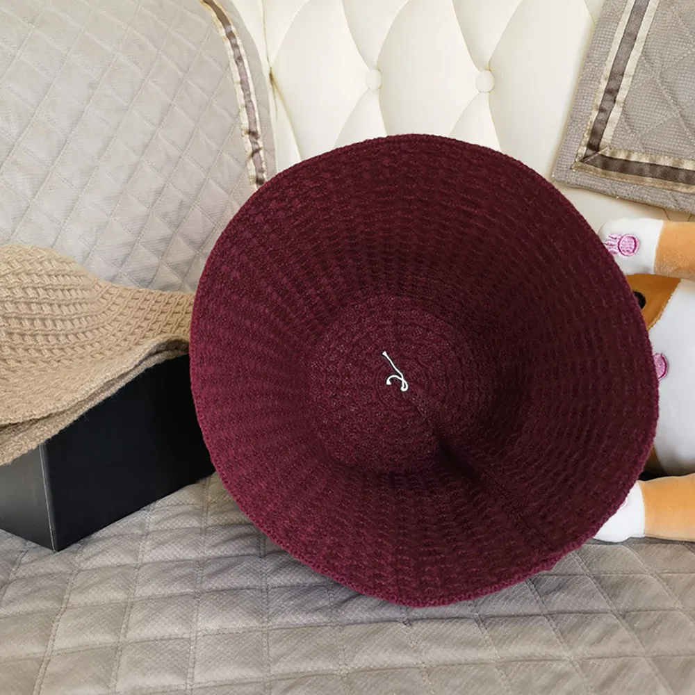 Japanese Knitted Fisherman Hat Women's Autumn Versatile Bucket Hat Korean Edition Trendy Round Face Suitable for Warm Bowl Hat