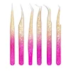 1 Pc Eyebrow Tweezers for Lashes Artists Ice Flower Anti-Static Stainless Steel Eyelash Extension Makeup Tweezer Tools 1