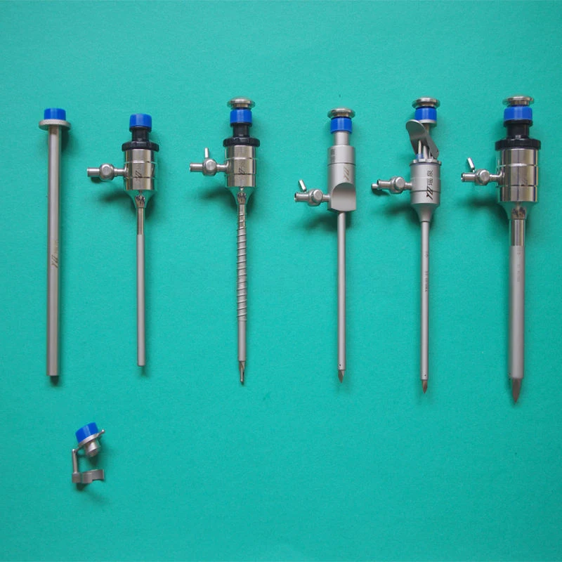Équipement laparoscopique : Trocars chirurgicaux réutilisables compatibles STORZ, avec système d'étanchéité magnétique à clapet et d'étanchéité en silicone pour la formation. 1