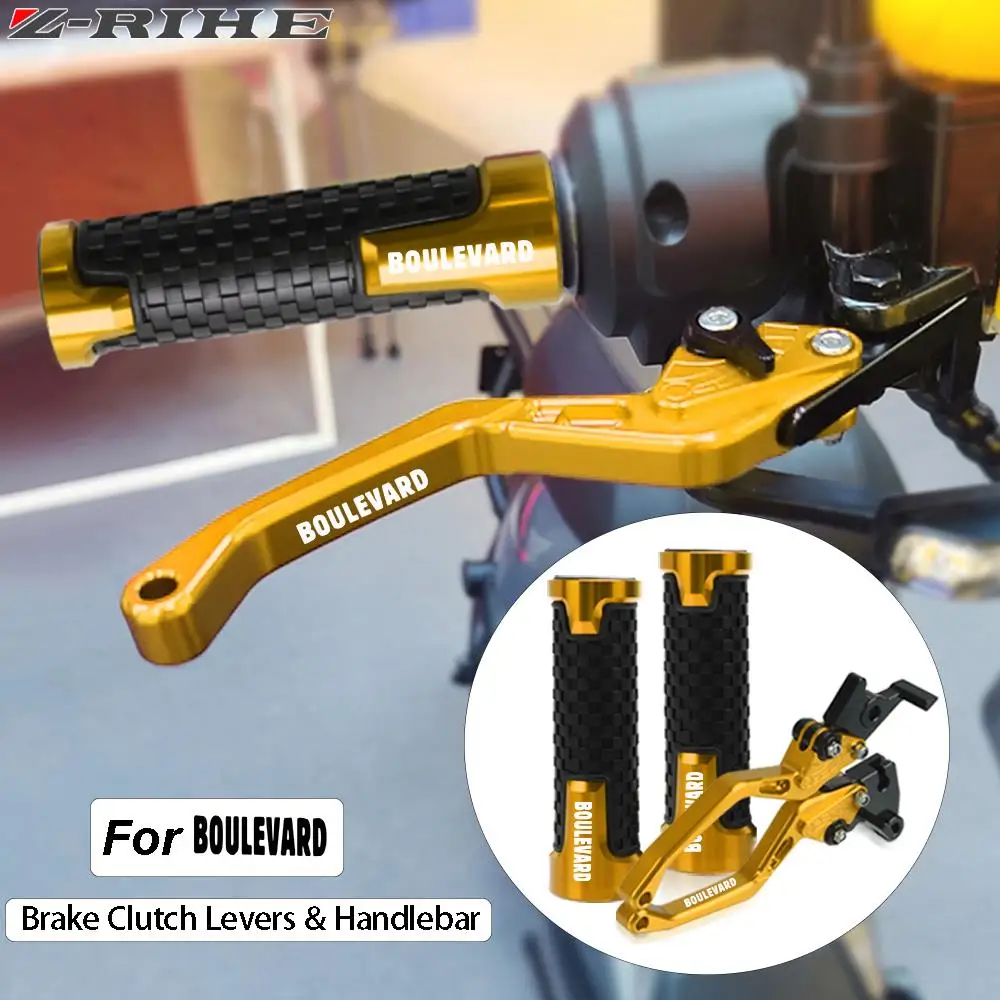 

Motorcycle Accessories Short Brake Clutch Levers Handlebar Knobs Handle Bar Hand Grips For SUZUKI BOULEVARD S83 2005 2006 2007