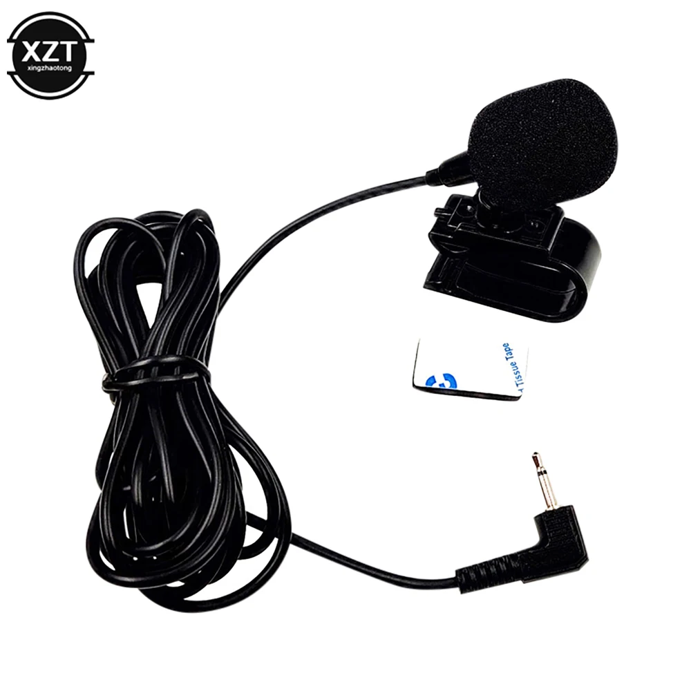 Car Sticky Microphone 2.5mm Connector Plug Car Pioneer Microphone Stereos Radio Receiver Bracket and Windproof Foam