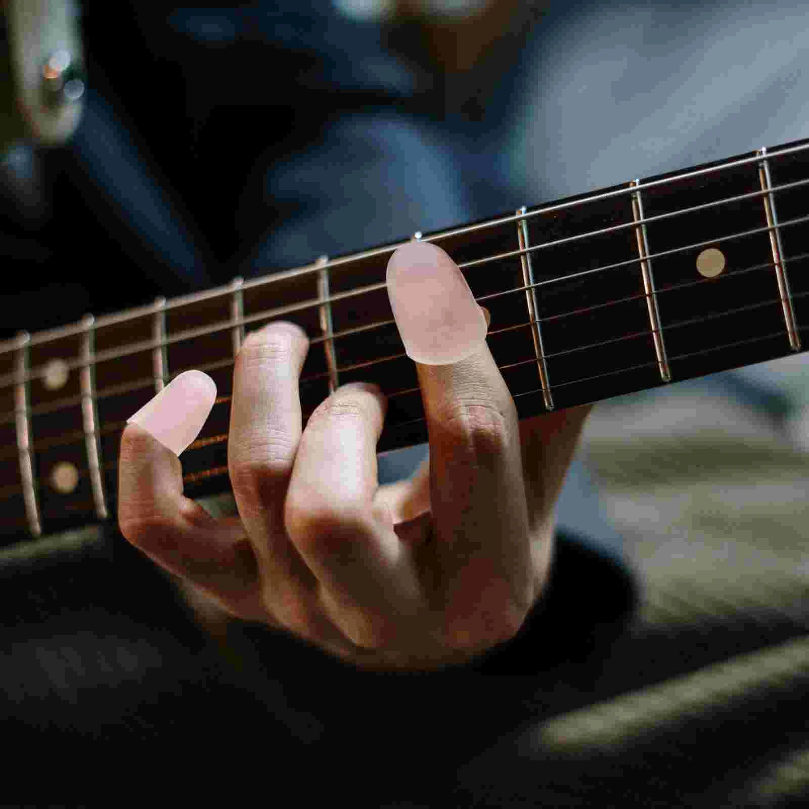 

4Pcs Fingertip Protectors Guitar Guitar Beginner Fingertip Guards Practice Fingertip Protector for Guitar Ukulele Stringed