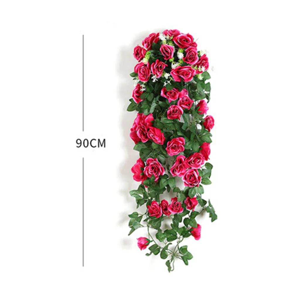 

Artificial Flowers Rattan Vine Wall Hanging Rose Home Decor Accessories Wedding Door Decoration Christmas Fake Plants