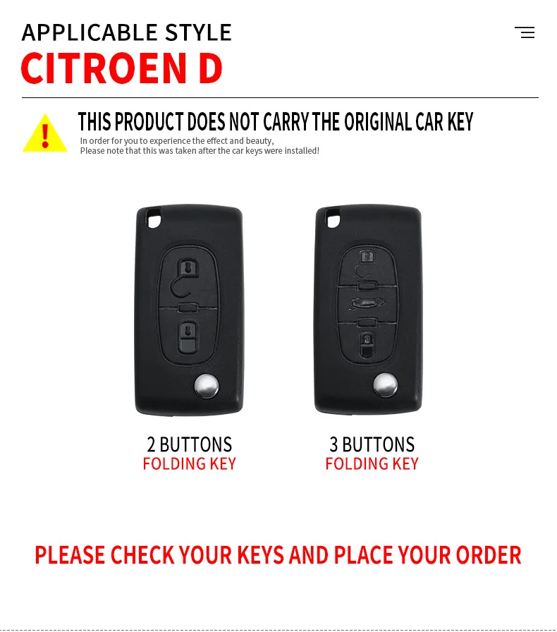 Copertura della cassa chiave dell'automobile della lega per Peugeot 207 307 308 407 607 807 per Citroen C2 C3 C4 C5 C6 accessori portachiavi automatici pieghevoli - S7aafe772ab254baea3826deb6018e9d1o