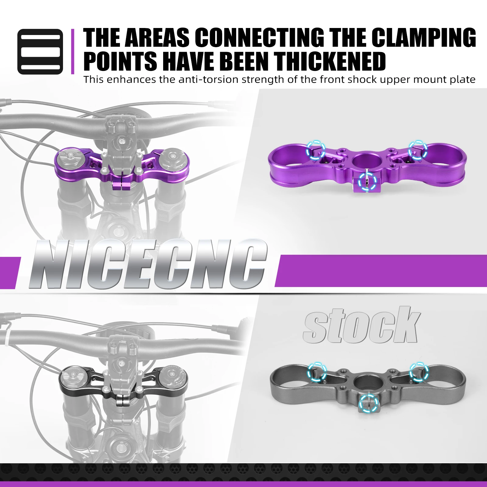 NICECNC Front Lenker Bar Riser Halterung Obere Triple Clamp Top Link Platte Halterung Heighten Kit Für Surron Light Bee X S – Detail 26