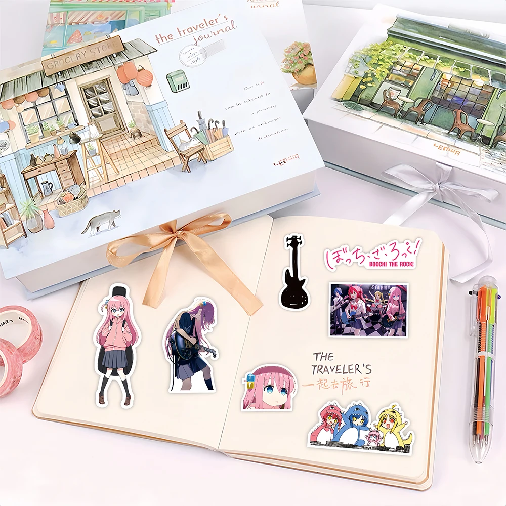 Anime Stickers - Cute Cartoon Guitar Girl Hitori for Notebooks, Scrapbooks, and Phone Decals (10/30/75pcs Set)