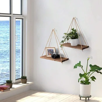 Hanging Wooden Flower Pot Rack 2