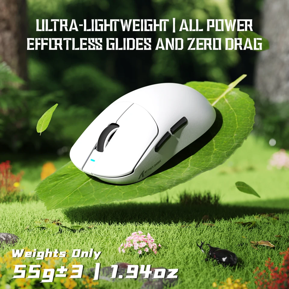 ATTACK SHARK X3 49g PixArt PAW3395 Sensore di gioco, mouse wireless