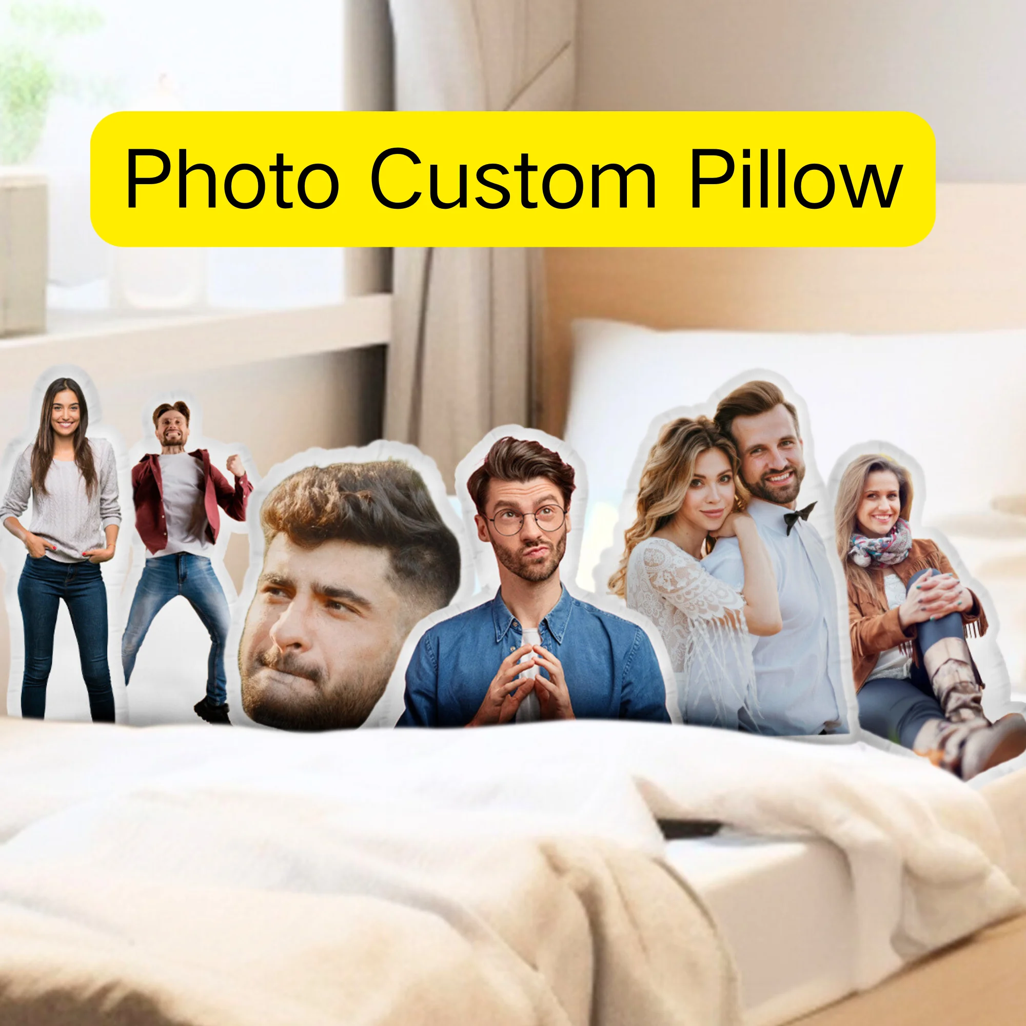 Custom Photo Cushion Humanoid Personalized Filling photo Cushion DIY Pillow for Putting Picture of Parent and Couple Christmas 6