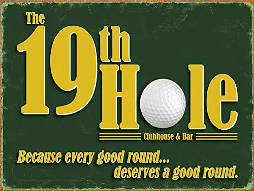 

The 19th Hole Metal Tin Sign 8x12 Inch Decor Travel