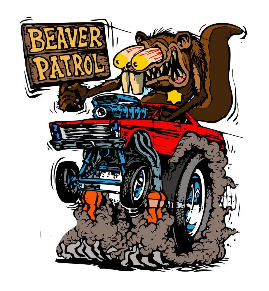 For Rat Fink Beaver Patrol Vinyl Decal Stickers