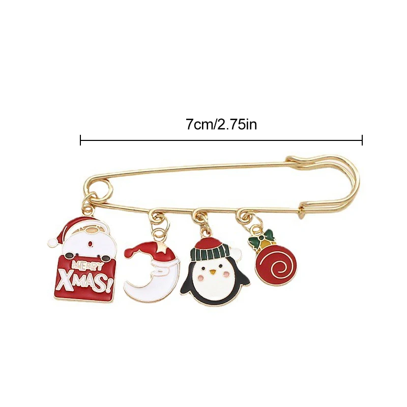 Lovely Enamel Merry Christmas Brooch Xmas Tree Santa Claus Snowman Pendants Badge Lapel Pin New Year Party Jewelry Gifts For Kid